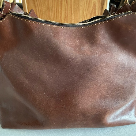 Dooney & Bourke Rich Brown Leather Satchel - Picture 2 of 12